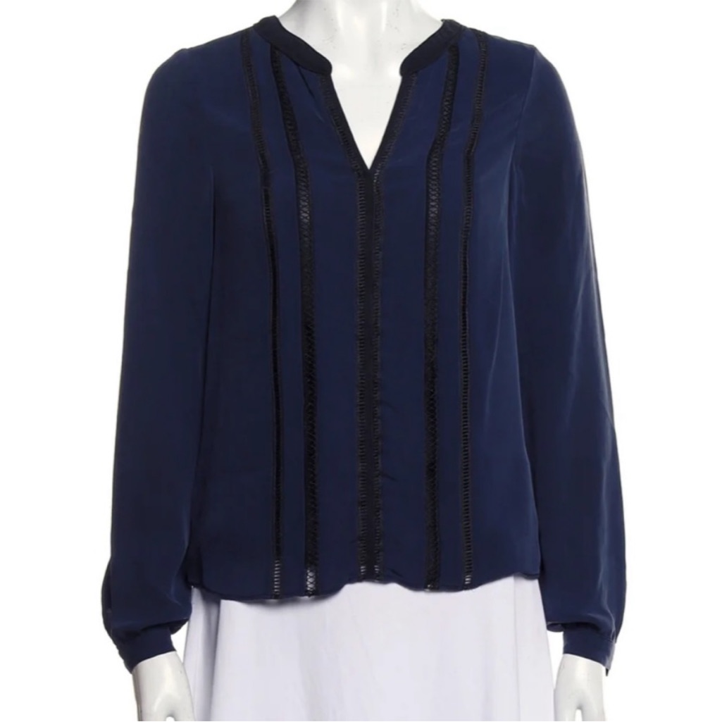 Veronica Beard Silk Embroidered Blouse